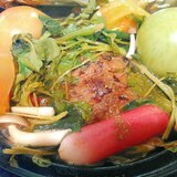 うなぎ蒲焼と洋野菜の蒸し焼き